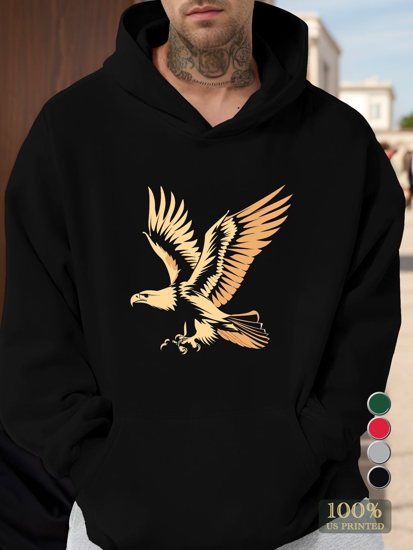 An emblem of American freedom Men's hooded sweatshirt