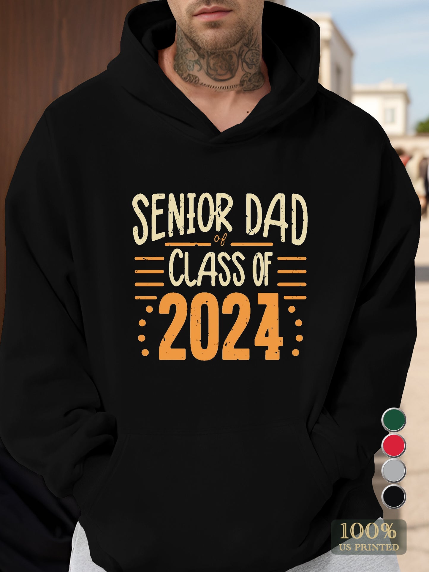 Exclusive Senior Dad 2024 apparel Men's hooded sweatshirt