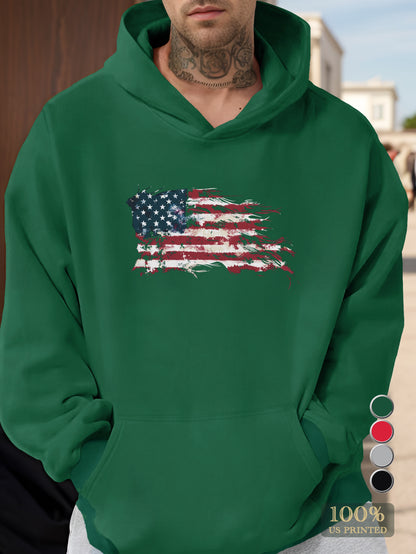 Retro American Flag Men's hooded sweatshirt