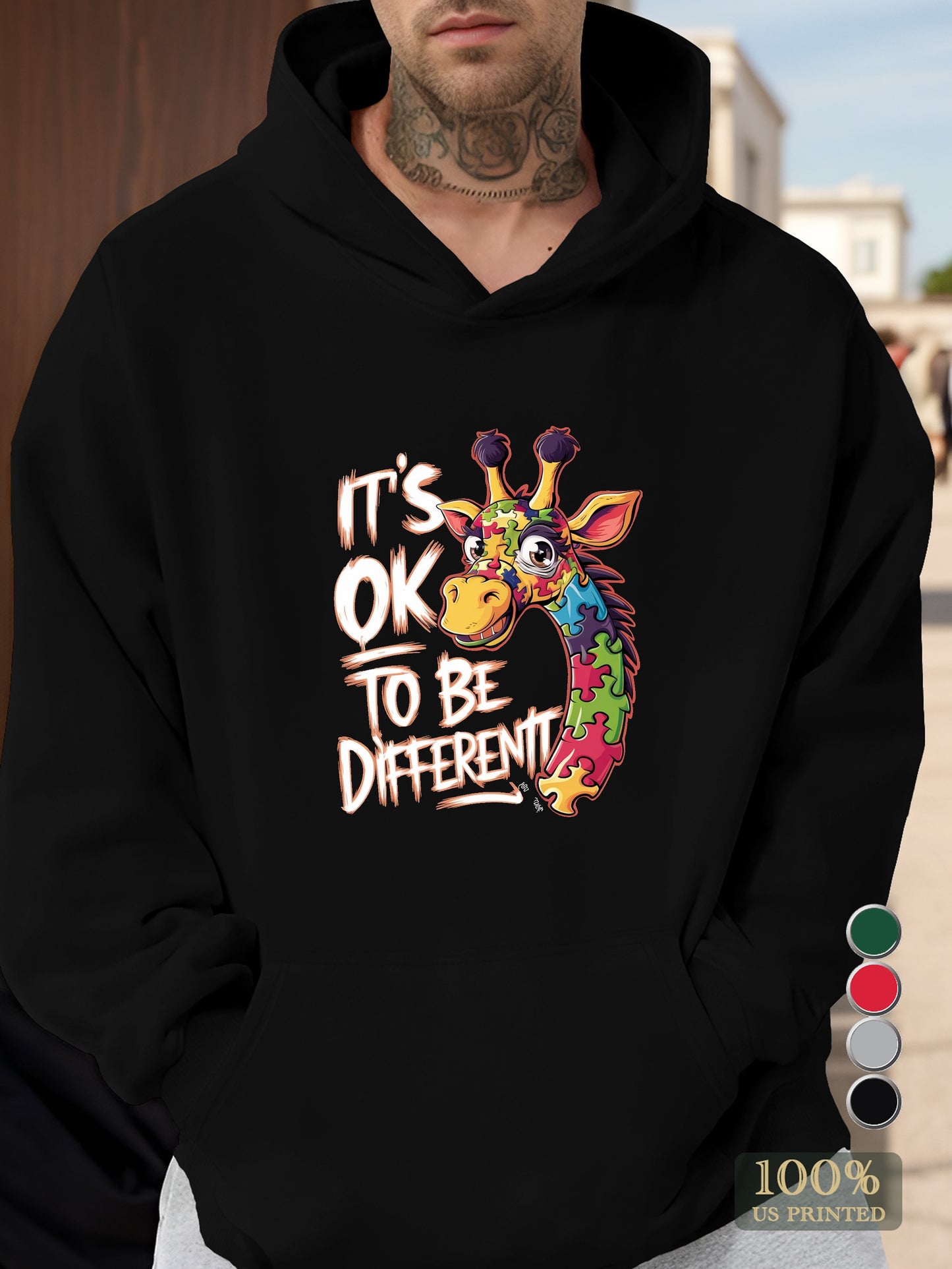 It s ok to be different Men's hooded sweatshirt