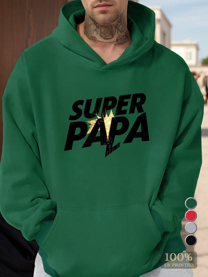 super PAPA typography Men's hooded sweatshirt