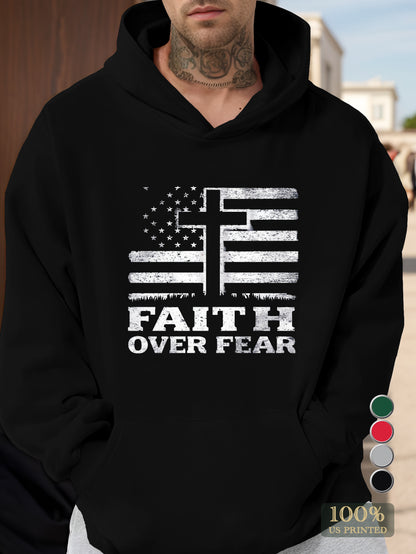 Faith Over Fear Men's hooded sweatshirt