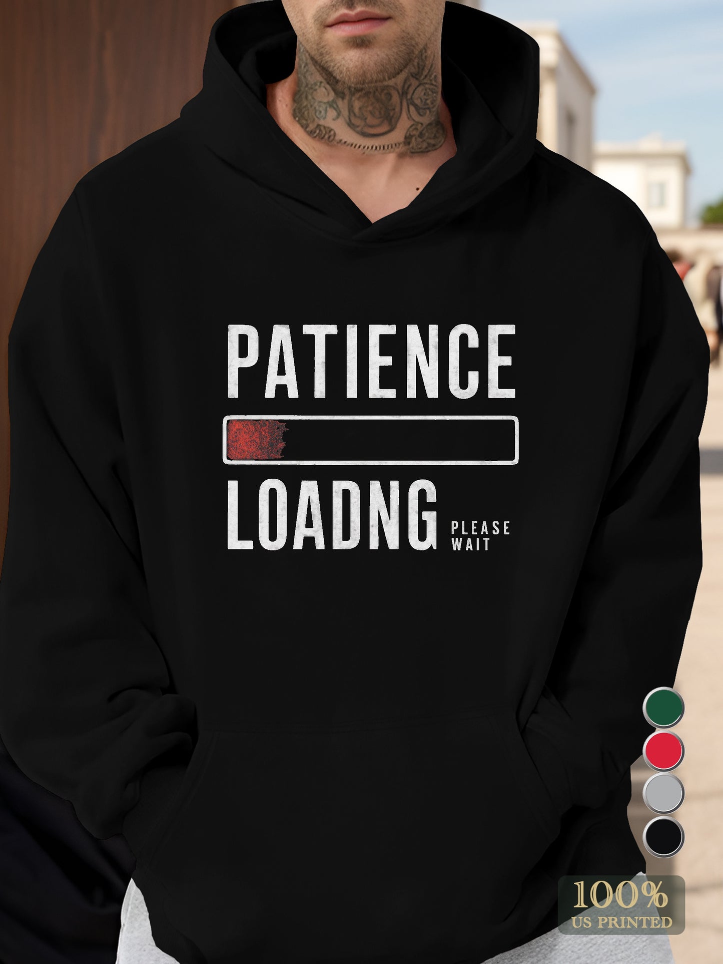 Patience Loading Progress Men's hooded sweatshirt