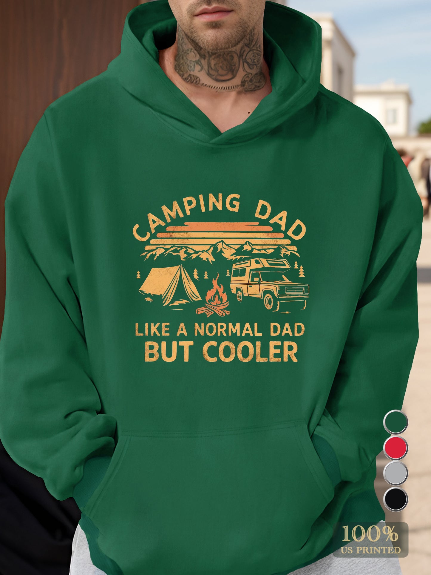 CAMPING DAD BUT COOLER Men's hooded sweatshirt