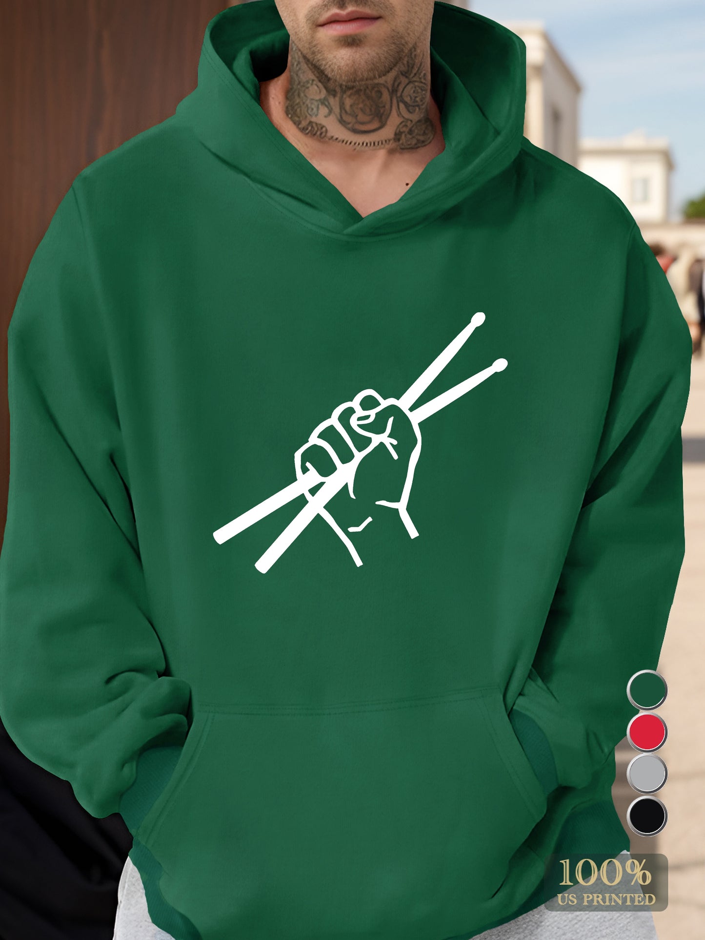 Drum Sticks Men's hooded sweatshirt