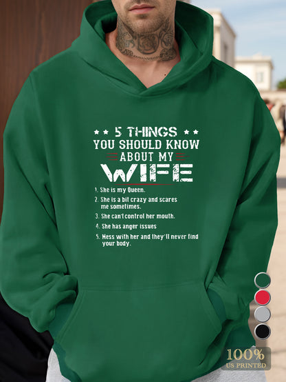 ABOUT MY WIFE Men's hooded sweatshirt