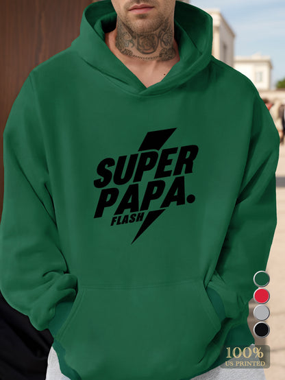 super PAPA typography Men's hooded sweatshirt