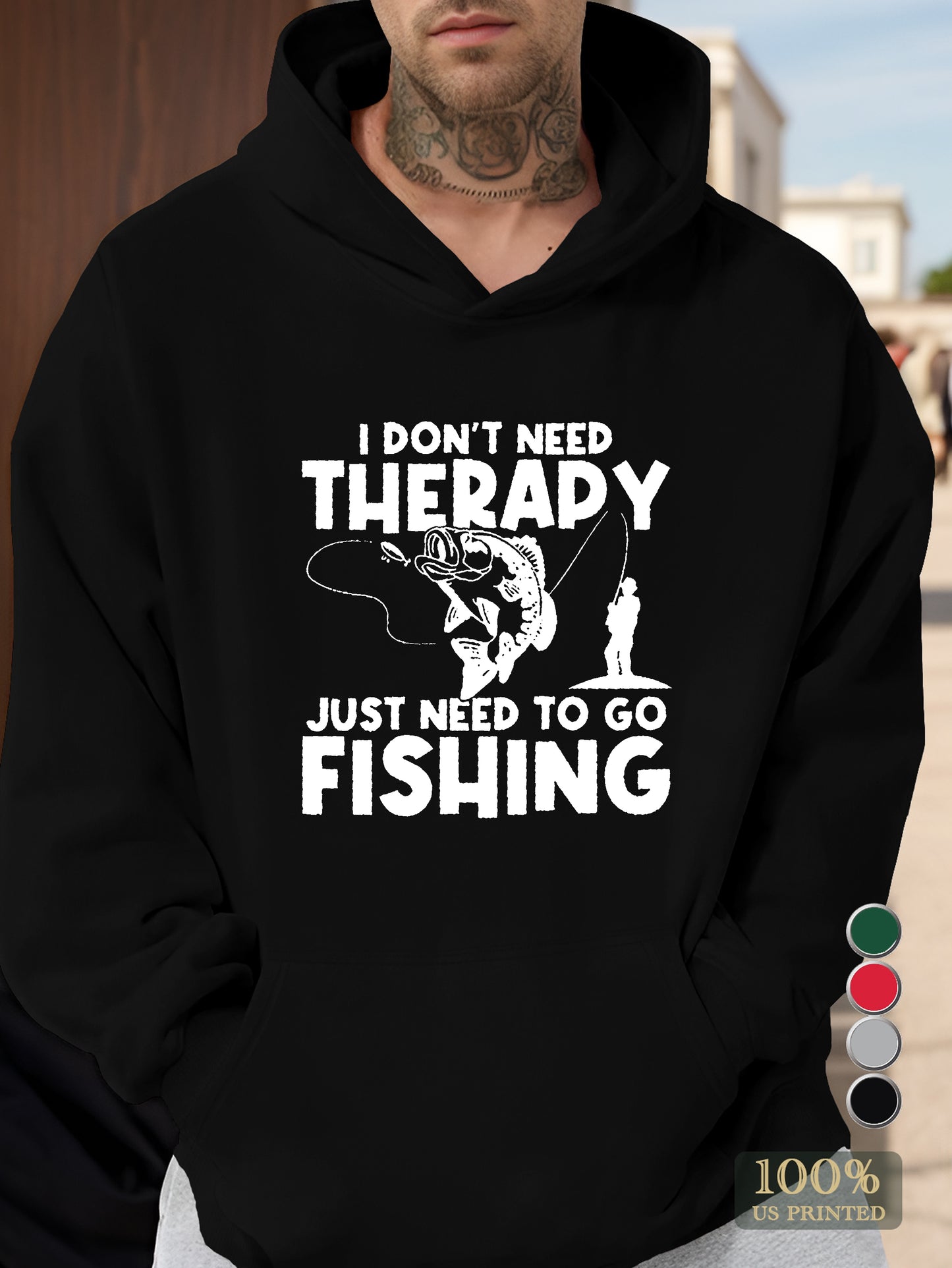 Go Fishing Immediately Men's hooded sweatshirt