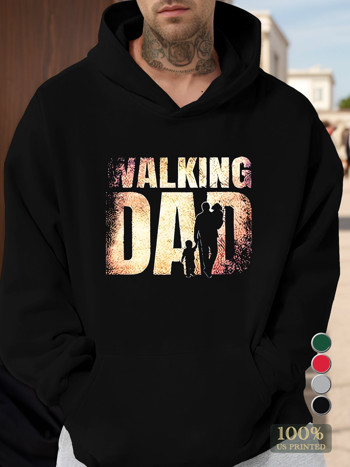 Father s Day Walking Dad Men's hooded sweatshirt