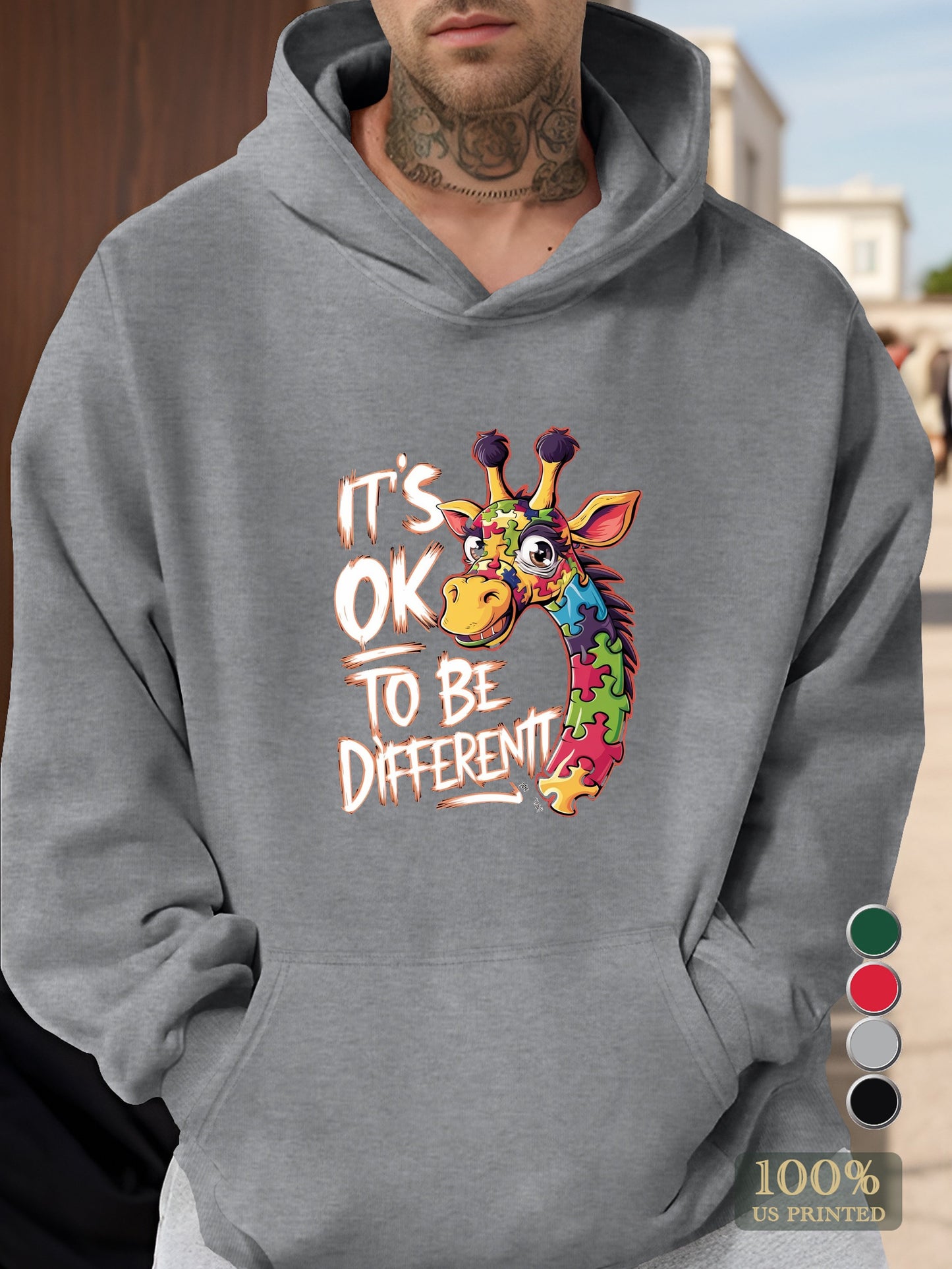 It s ok to be different Men's hooded sweatshirt