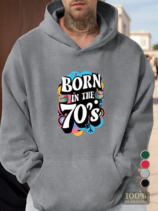 70 s retro nostalgia Men's hooded sweatshirt