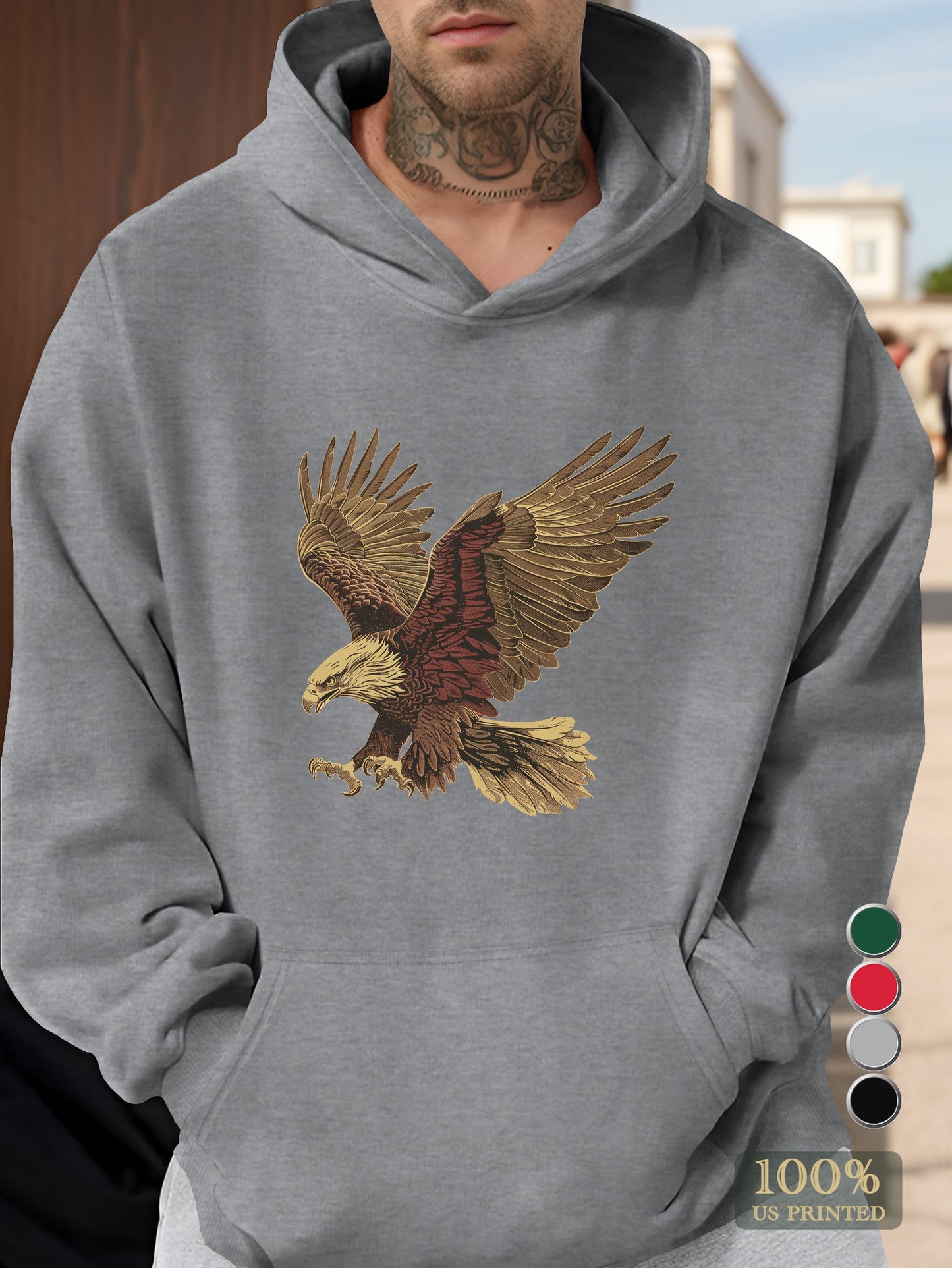 An emblem of American freedom Men's hooded sweatshirt