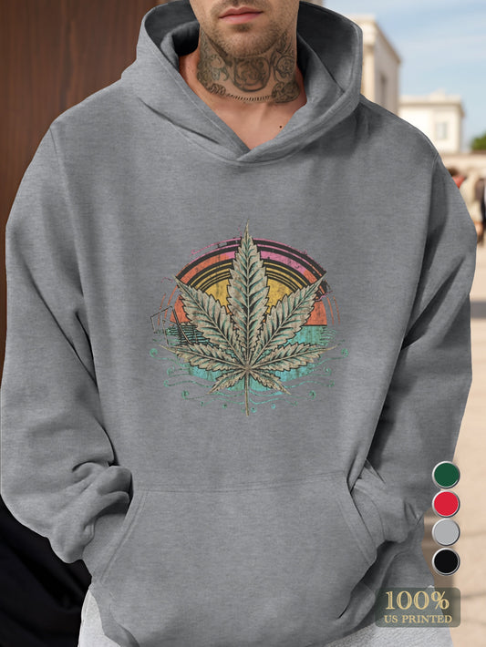 1970 s retro cannabis elegance Men's hooded sweatshirt