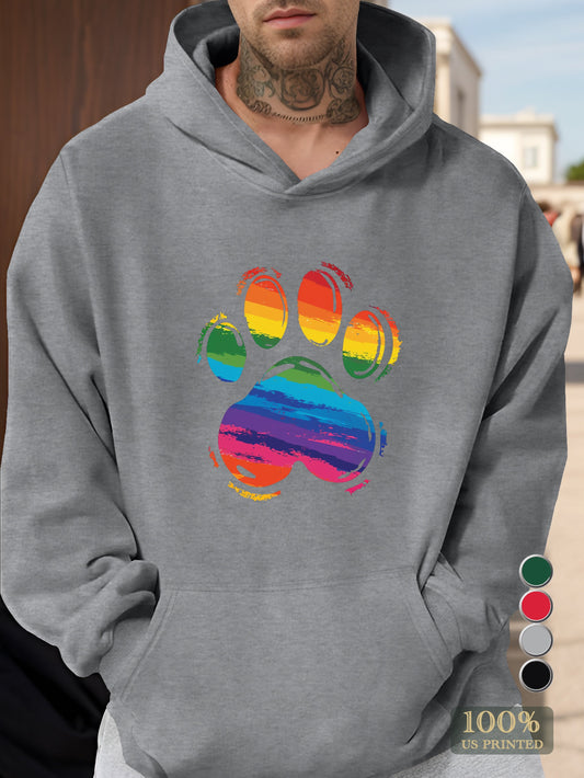 Pride Paw Heart Design Men's hooded sweatshirt