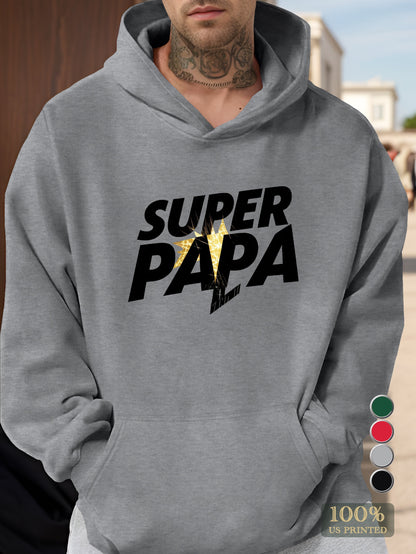 super PAPA typography Men's hooded sweatshirt