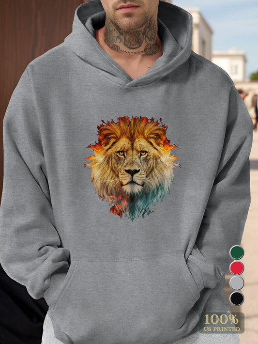 Majestic Jungle Lion Men's hooded sweatshirt