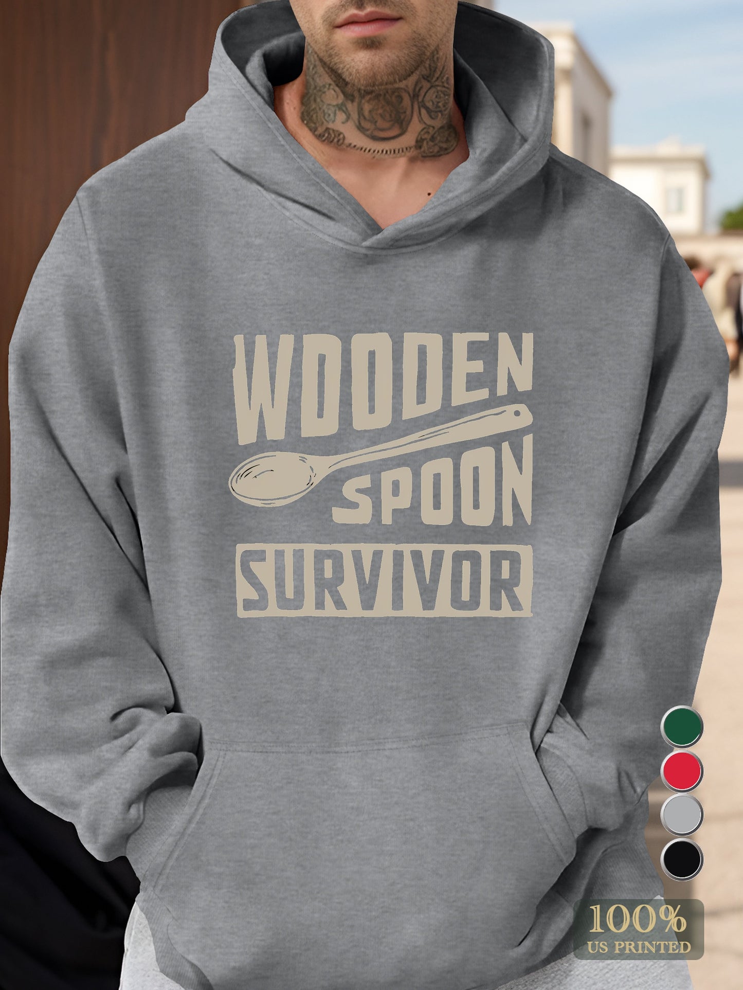 WOODEN SPOON SURVIVOR Men's hooded sweatshirt