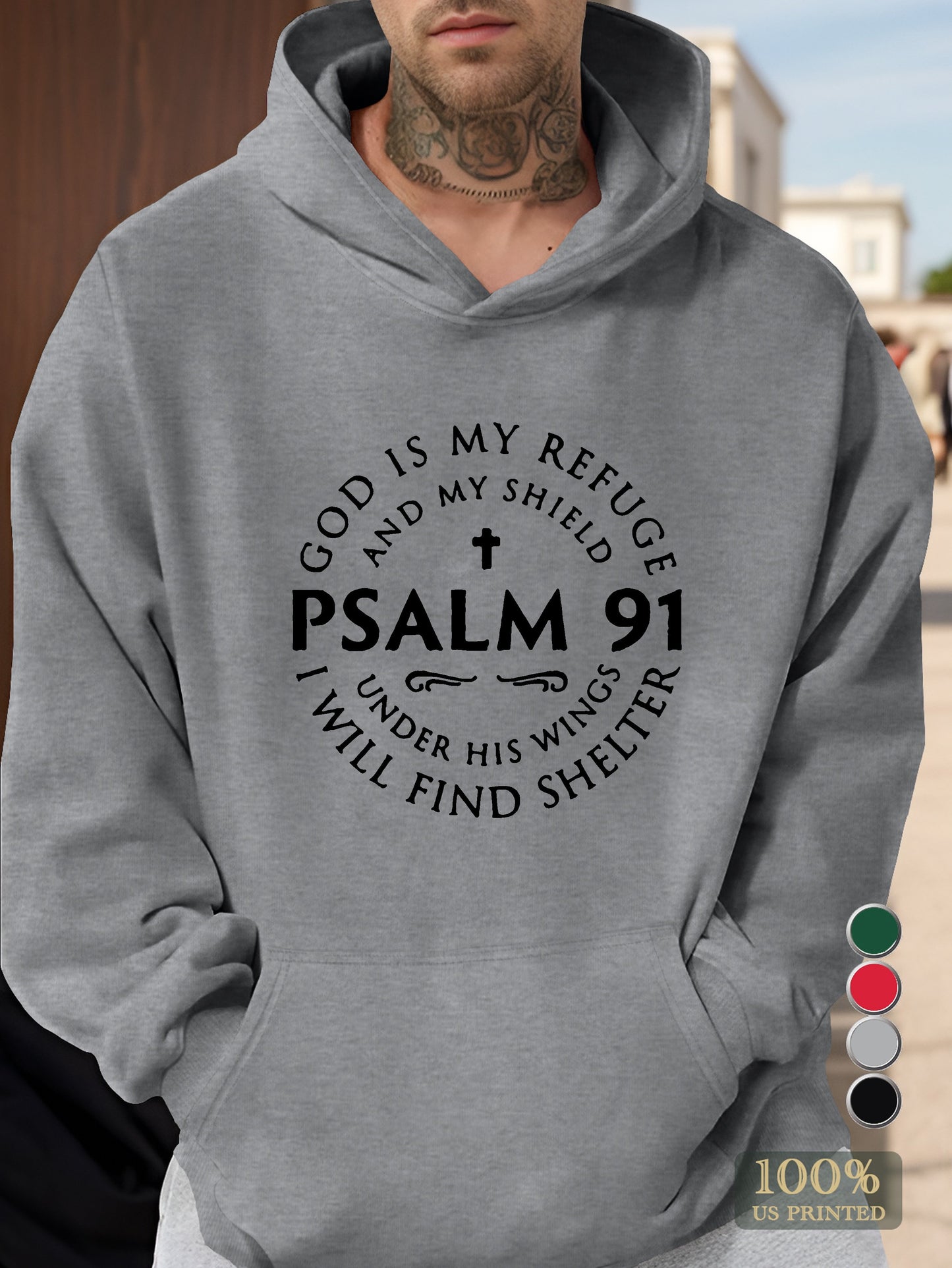 psalm 91 Men's hooded sweatshirt