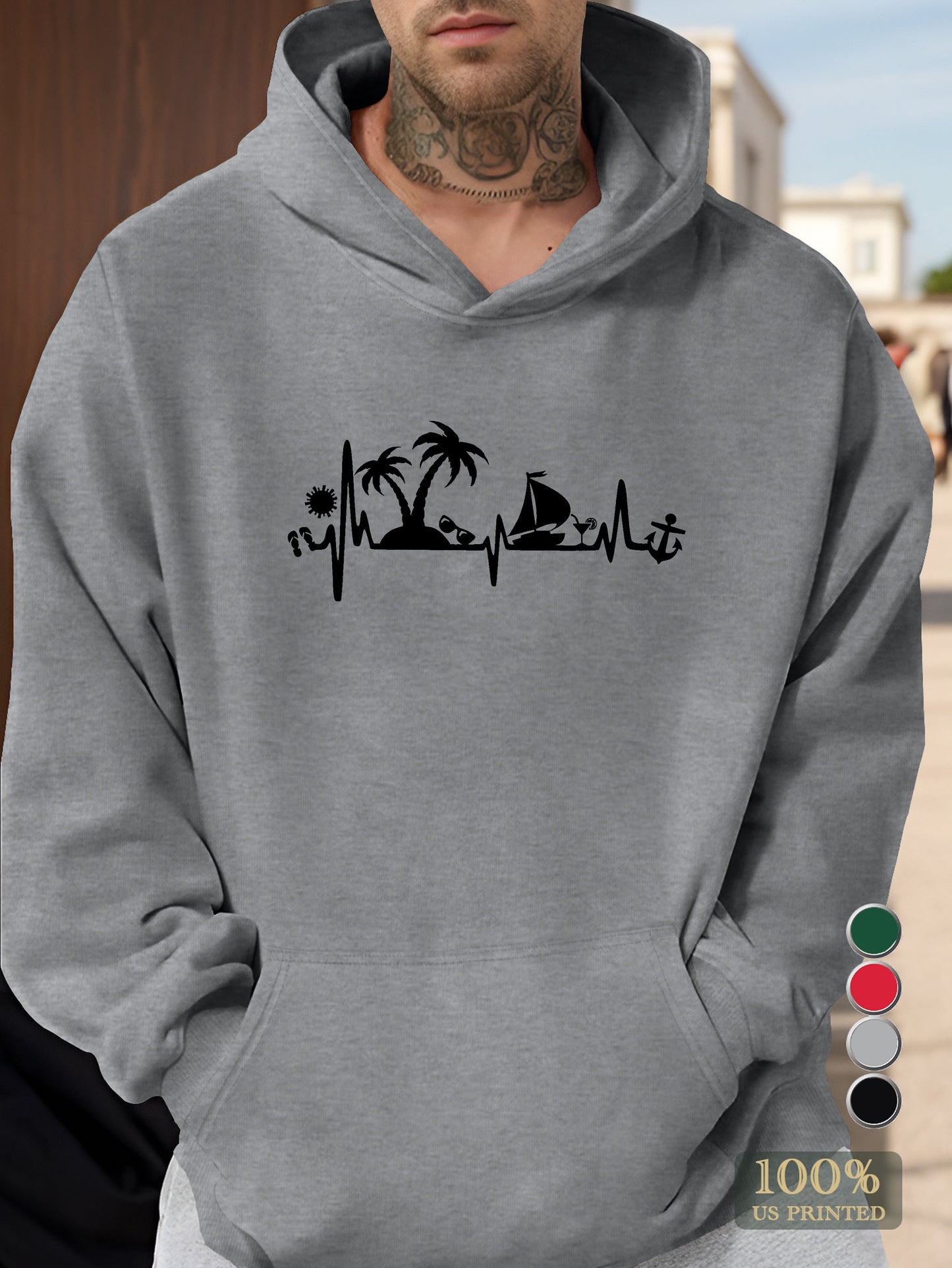 Come on holiday Men's hooded sweatshirt