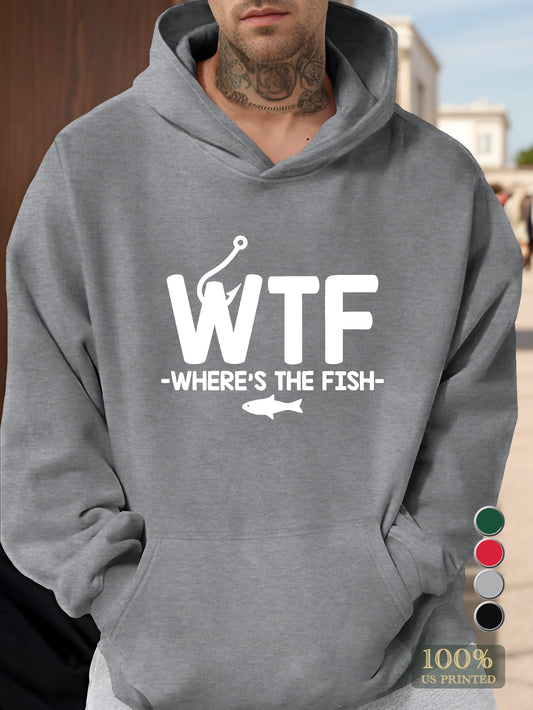 WHERE S THE FISH Men's hooded sweatshirt