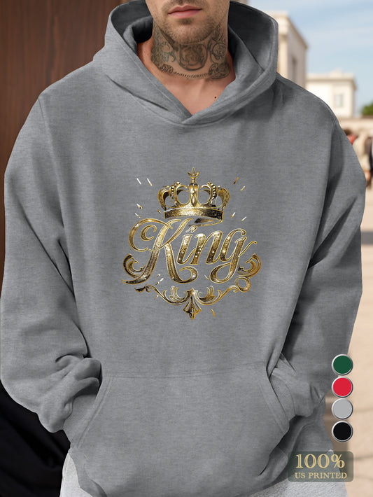 Gold King Crown Design Men's hooded sweatshirt