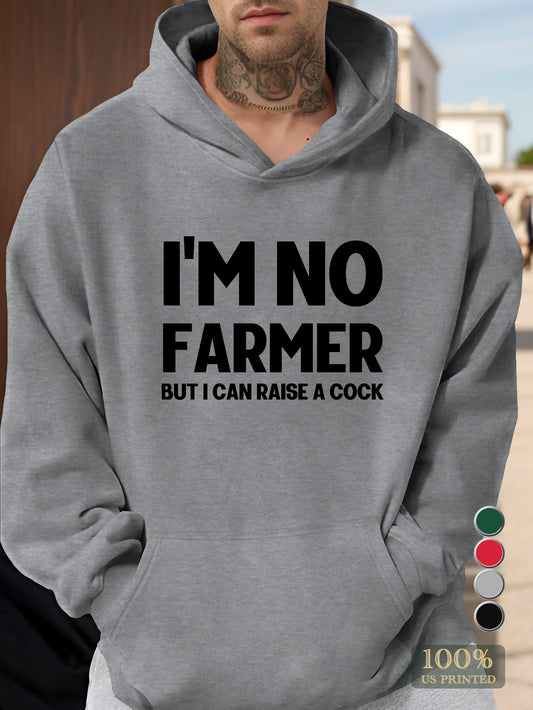 I can raise a cock joke Men's hooded sweatshirt