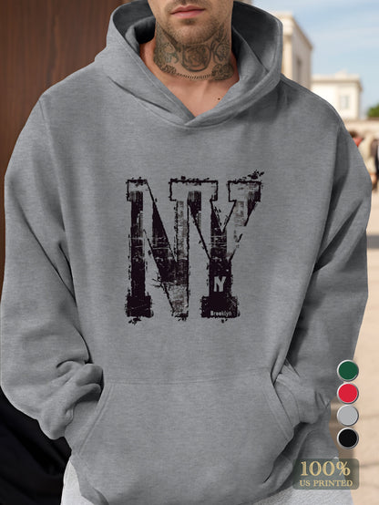 Stylized NY cityscape design Men's hooded sweatshirt