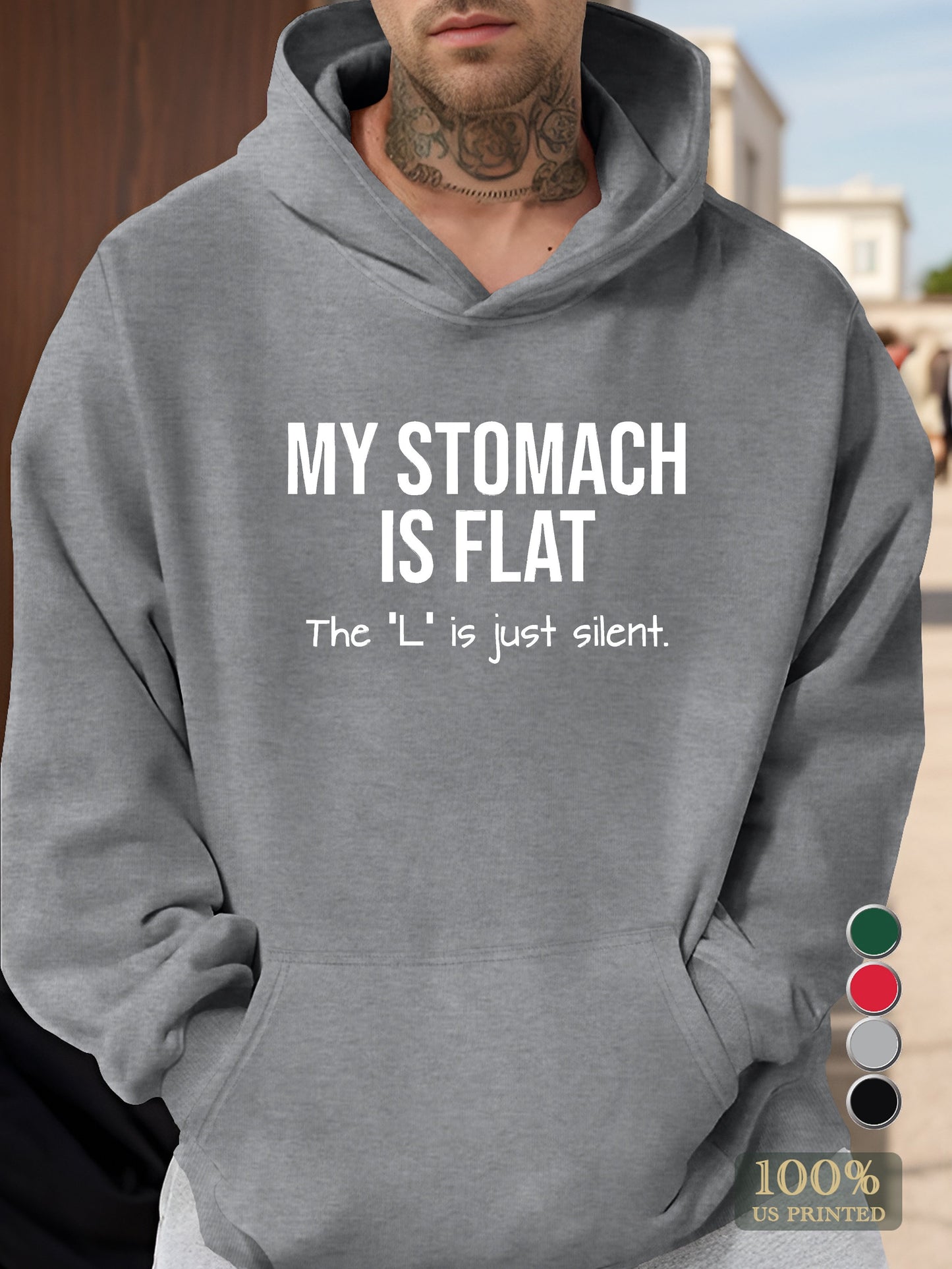 I m Not Fat Men's hooded sweatshirt