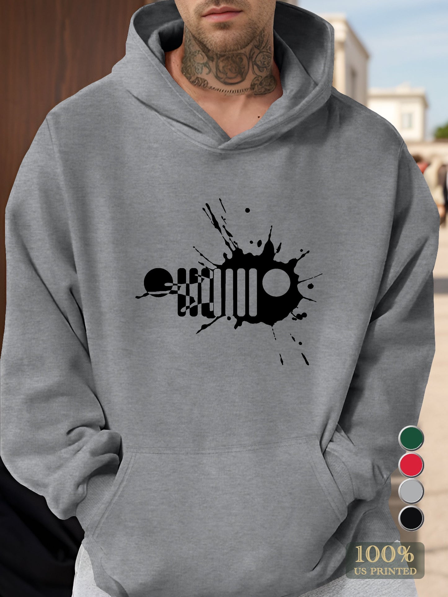 Graffiti fish Men's hooded sweatshirt