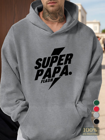 super PAPA typography Men's hooded sweatshirt