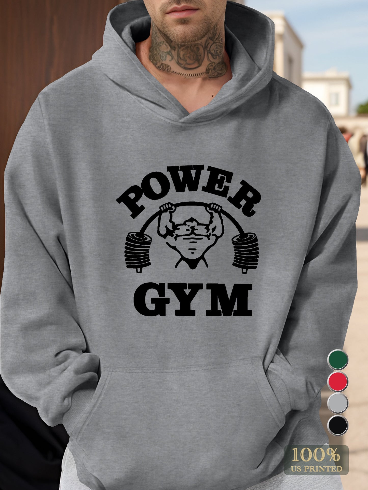 POWER gym Men's hooded sweatshirt