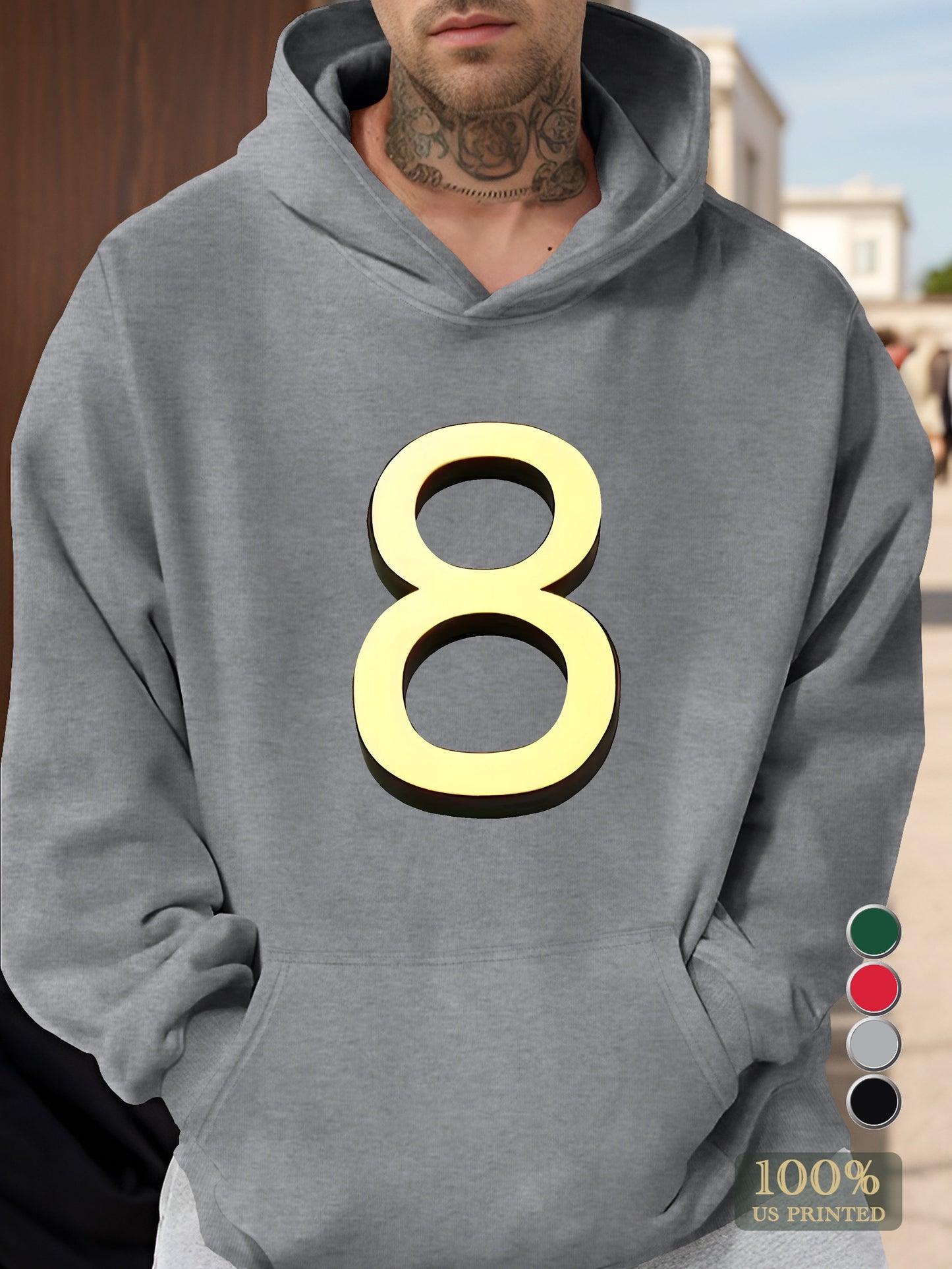 Number Men's hooded sweatshirt