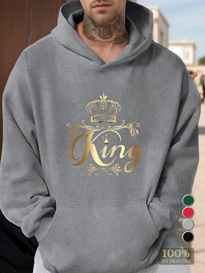 Gold King Crown Design Men's hooded sweatshirt