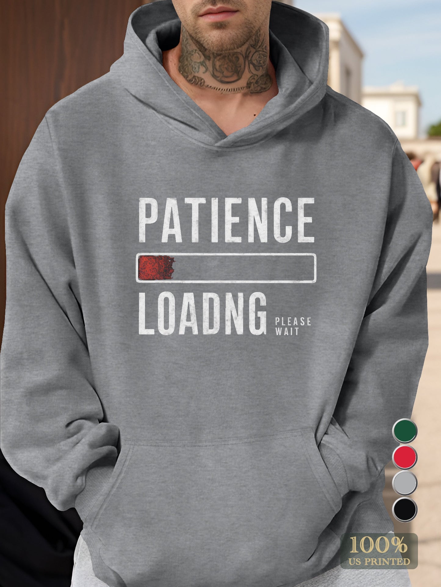 Patience Loading Progress Men's hooded sweatshirt