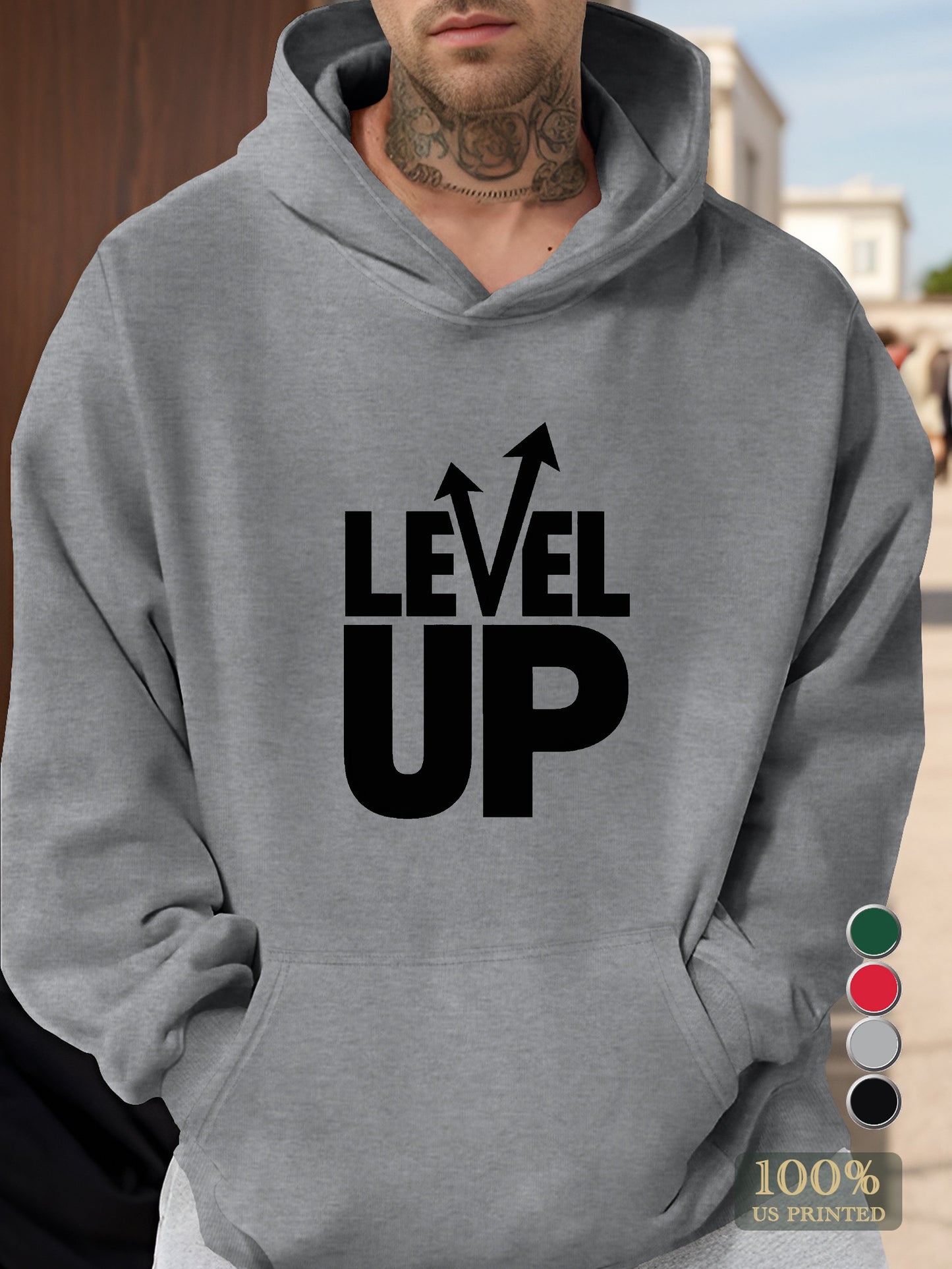 LEVEL UP Men's hooded sweatshirt